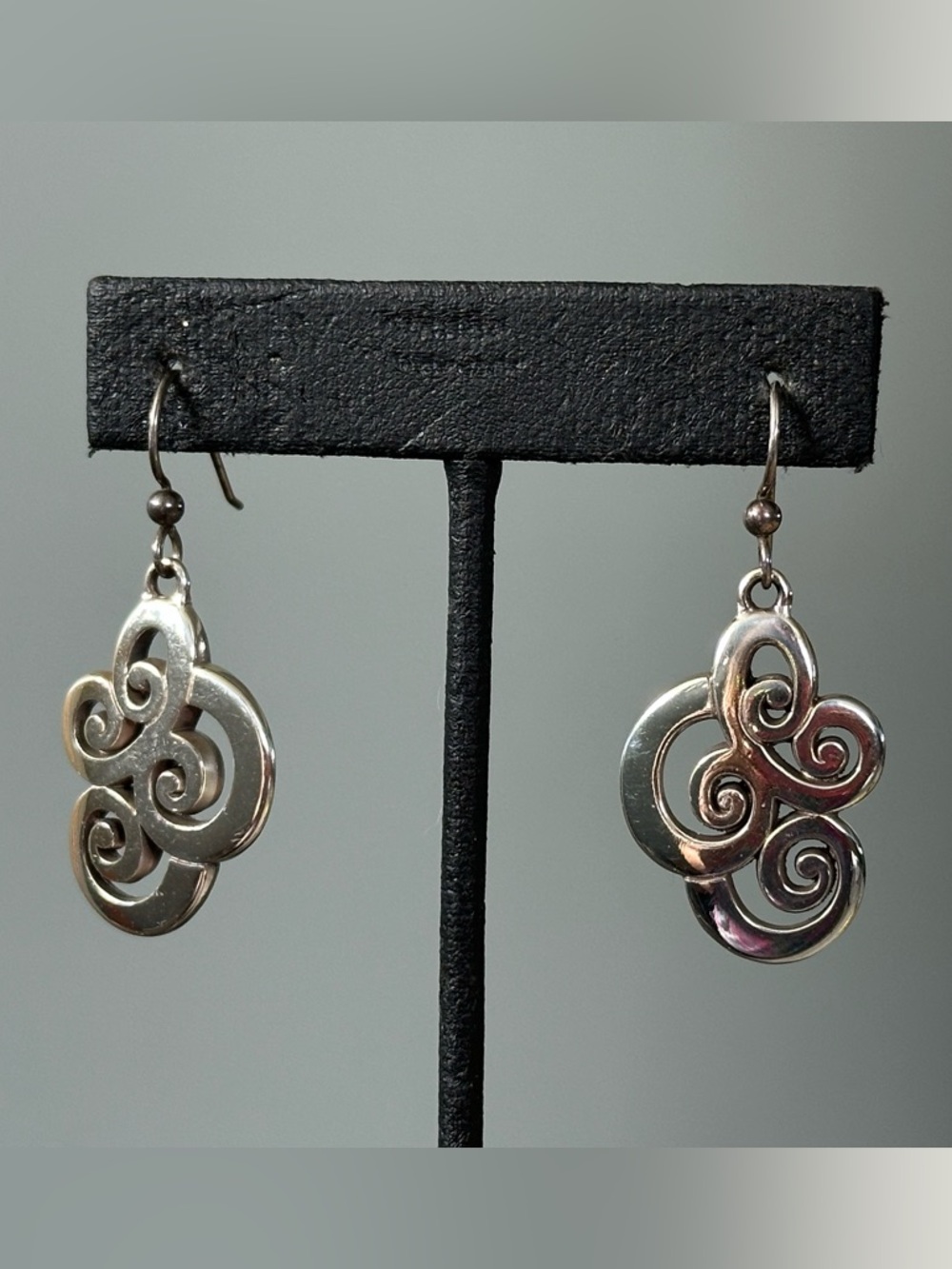 Rare Retired Brighton Curly Cue Dangle Swirl Earrings Old Money Whimsical Fairy